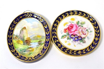 Lot 263 - A Royal Crown Derby painted porcelain plaque by WEJ Dean together with another similar unsigned...