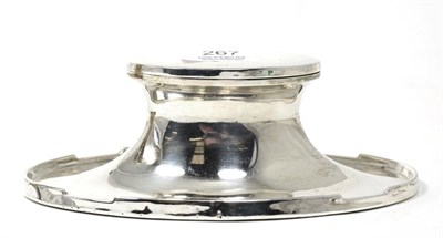 Lot 267 - A silver capstan inkwell of oval form