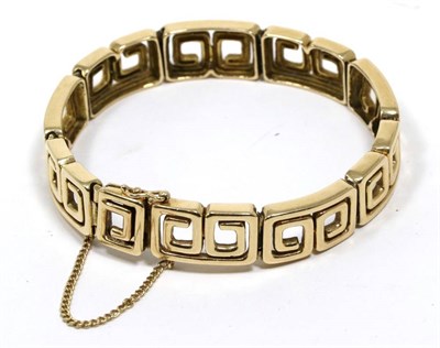 Lot 295 - A Greek key motif bracelet, length 19cm