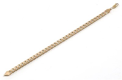 Lot 311 - A 9 carat gold cuban link chain bracelet, length 23cm