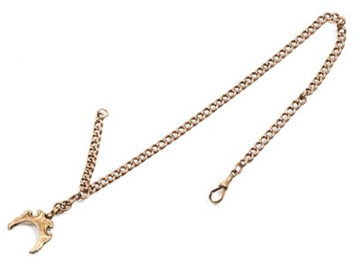 Lot 325 - A 9 carat gold curb link watch chain (a.f.)