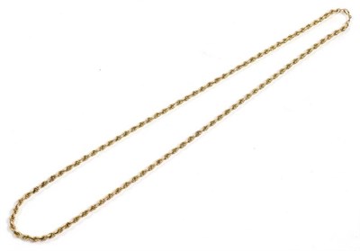 Lot 334 - A 9 carat gold rope chain necklace, length 70cm