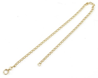 Lot 348 - An 18 carat gold elongated curb link chain, length 42cm