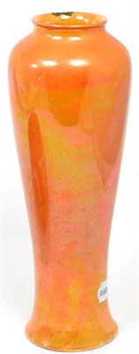 Lot 396 - Moorcroft pottery orange lustre vase, impressed marks (a.f.)