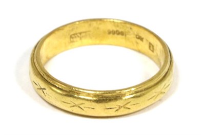 Lot 442 - A band ring, finger size O, with Chinese marks