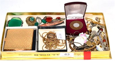 Lot 63 - Various gold chains and costume jewellery including a German Third Reich Norwegian campaign...