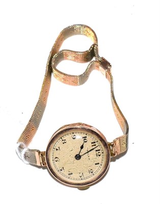 Lot 68 - A Rolex lady's nine carat gold wristwatch, import marks Glasgow, 1923, circular Roman dial on...