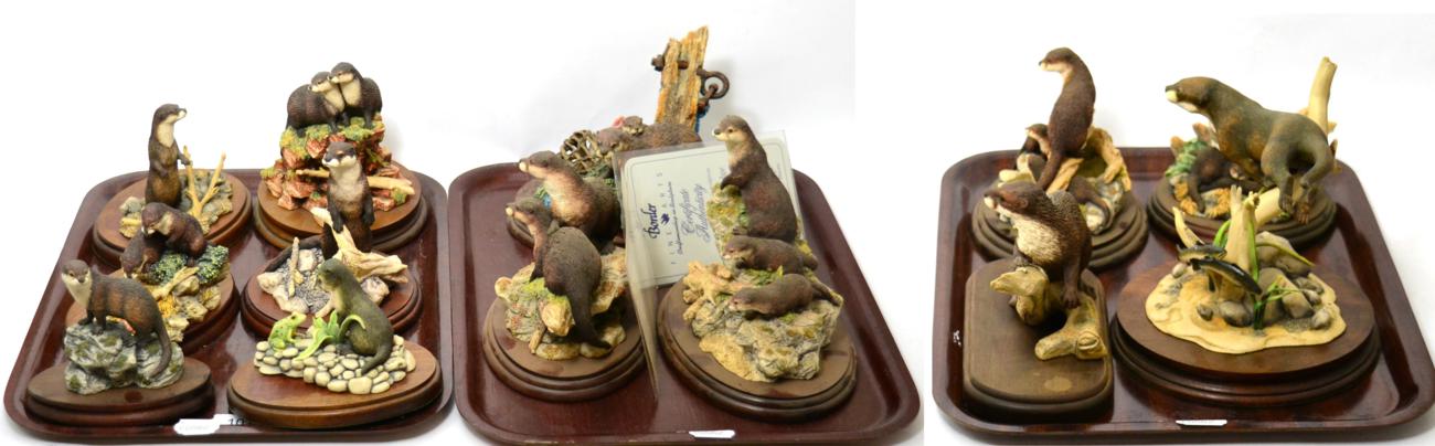 Lot 101 - Border Fine Arts otter models (three trays)