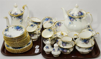 Lot 142 - A Royal Albert 'Midnight Rose' tea and coffee service (two trays)