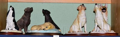 Lot 144 - Border Fine Arts dog models including: 'Labrador', model No. MT01A and MT02A, together with...