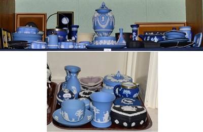 Lot 156 - A collection of Wedgwood Jasperwares inlcuding vases, dishes, plates etc