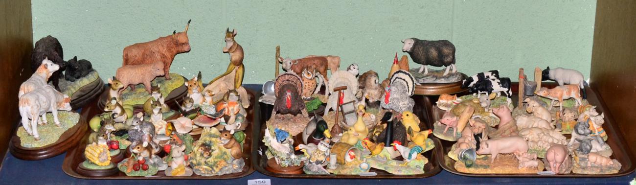 Lot 159 - A large quantity of Border Fine Arts models including: 'Highland Cow and Calf', Style One,...