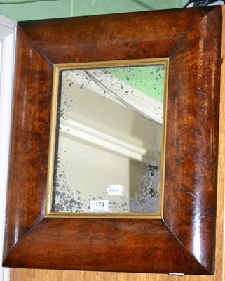 Lot 174 - A 19th century burr oak framed mirror with gilt slip