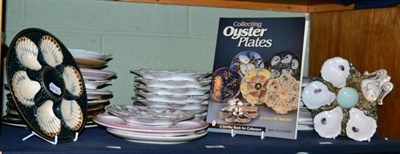 Lot 182 - A collection of oyster plates including Quimper, Limoges, Doulton & Sarreguemines & Crown Devon...