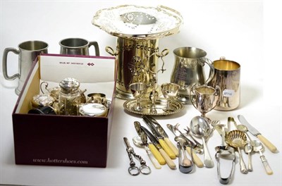 Lot 231 - A collection of silver items to include pin dishes; condiments; small trophy cup etc; together with