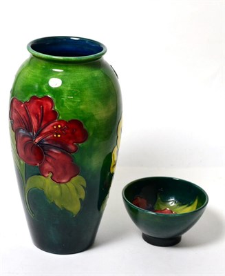 Lot 253 - A Walter Moorcroft Hibiscus vase and bowl (2)