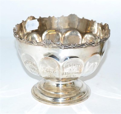 Lot 264 - A silver presentation rose bowl, presented by J.E.B. Baillie-Hamilton, won by, A.H. Armitage,...