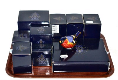 Lot 268 - A collection of ten Royal Crown Derby china paperweights (six with certificates, nine with original