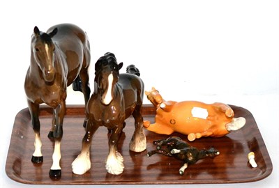 Lot 272 - Four Beswick horses (one foot broken) (a.f.)