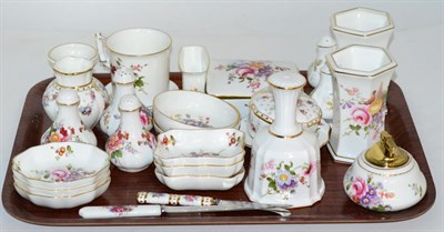 Lot 288 - A tray of Royal Crown Derby 'Derby Posies' pattern wares