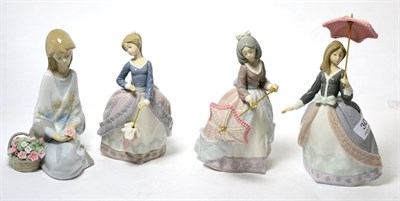 Lot 307 - Four Lladro ladies