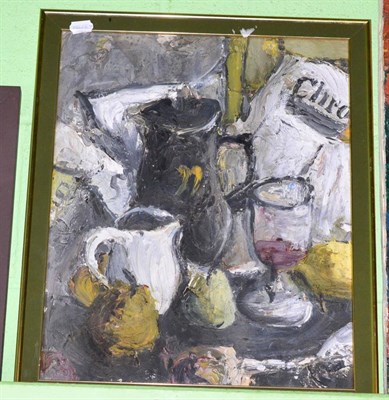 Lot 1003 - British School (20th century) still life, oil on board