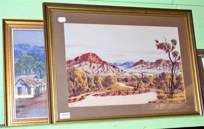 Lot 1013 - Keith Namatjira (1937-1977) The Australian Outback, signed, watercolour, together with an oil...