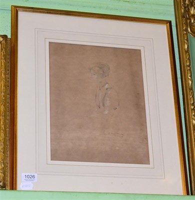 Lot 1026 - Jacob Kramer, study of a seated lady, pencil, signed and indistinctly dated 1916 (?)