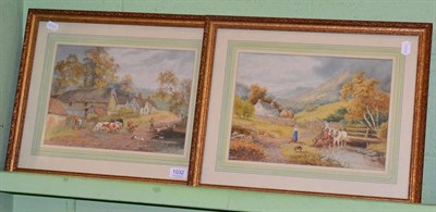 Lot 1032 - Henry Murray (act 185 -1860), rustic figural scenes, a pair, signed, watercolours, 24cm by 34cm (2)