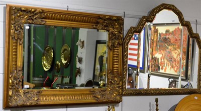 Lot 1054 - Two period style gilt framed mirrors