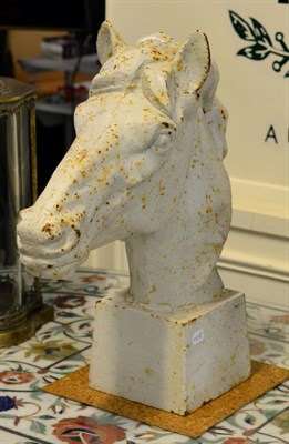 Lot 1156 - A painted cast metal model of a horses head