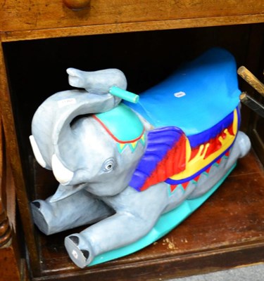 Lot 1180 - An Indian painted hardwood rocking elephant