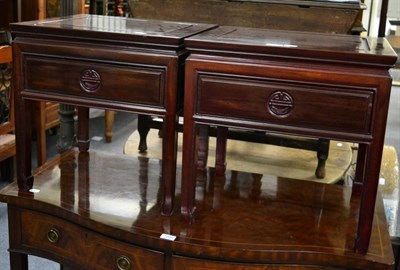 Lot 1205 - A pair of modern Chinese bedside tables