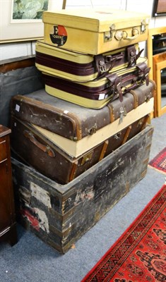 Lot 1222 - An assortment of travelling trunks and suitcases