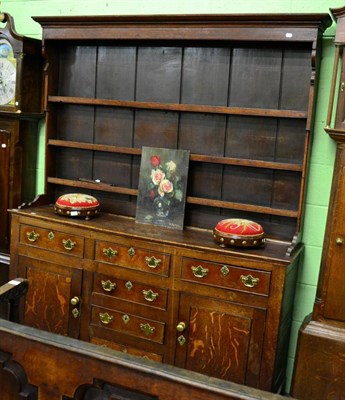 Lot 1248 - ^ A 19th century oak dresser and rack