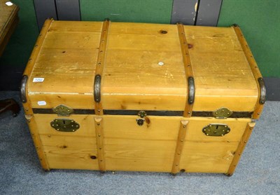 Lot 1252 - A pine trunk with metal strap work