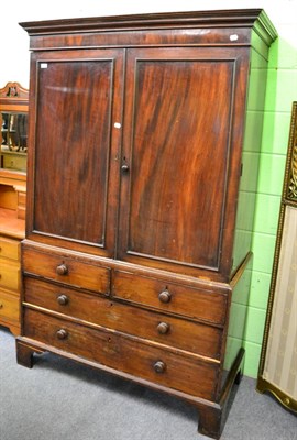 Lot 1260 - A 19th century mahogany linen press