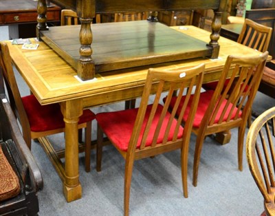 Lot 1286 - A modern Flagstone table and six G-plan chairs