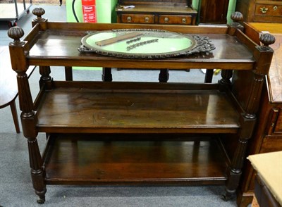 Lot 1305 - A Victorian mahogany three tier buffet