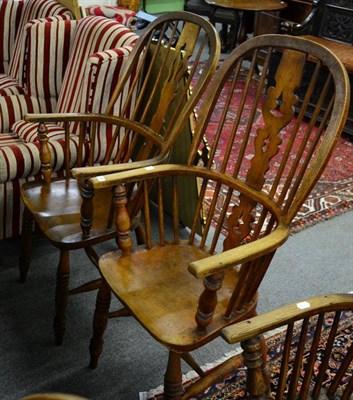 Lot 1328 - ^ Two 19th century hoop back Windsor chairs