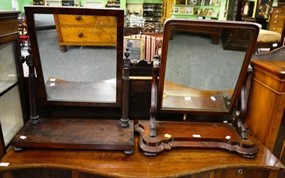 Lot 1341 - Two 19th century mahogany framed toilet mirrors