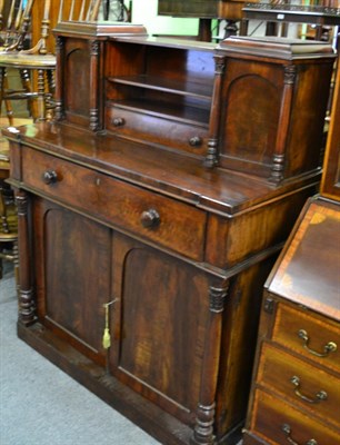 Lot 1348 - A Victorian mahogany secretaire with shelved super structure