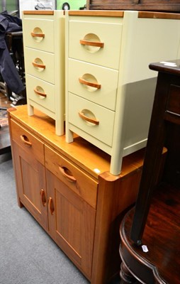 Lot 1354 - A reproduction cherrywood sideboard with two drawers and two cupboards, 104cm by 45cm by 89cm,...