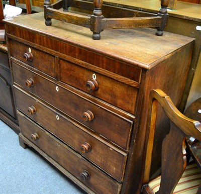 Lot 1360 - A George II oak chest of drawers