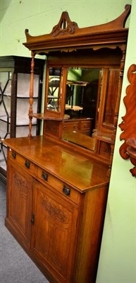 Lot 1374 - An Edwardian triptych mirrored Art Nouveau style sideboard