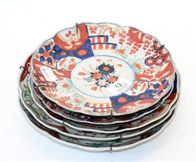 Lot 12 - Five 19th century Japanese Imari plates
