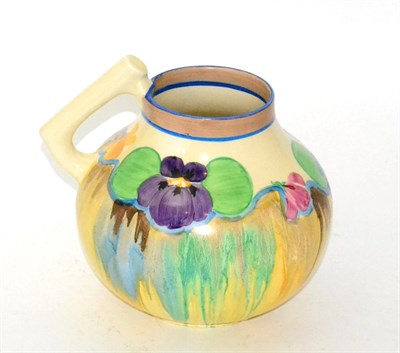 Lot 52 - Clarice Cliff bizarre pottery vase painted with pansies
