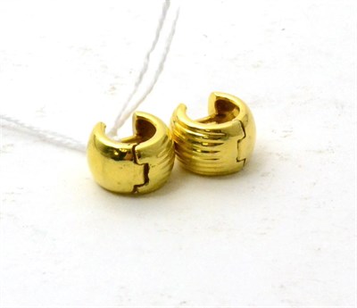Lot 70 - A pair of 18ct gold hoop earrings