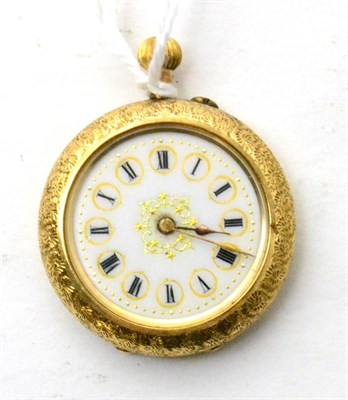 Lot 80 - A lady's gold fob watch