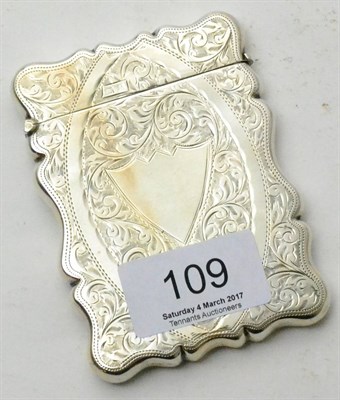 Lot 109 - A Victorian silver card case, Birmingham 1885